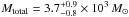 \hbox{$M_{\rm total}=3.7^{+0.9}_{-0.8}\times10^3\,M_\odot$}