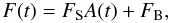 \begin{equation} F(t) = F_{\rm S} A(t) + F_{\rm B}, \label{lc} \end{equation}