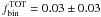 \hbox{$f_{\rm bin}^{\rm TOT}=0.03\pm0.03$}