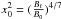 \hbox{$x_0^{2} = (\frac{B_{\rm f}}{B_0})^{4/7}$}