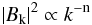 \begin{equation} \vert B_{\rm k}\vert ^{\rm 2}\propto k^{\rm -n} \label{eq3} \end{equation}