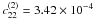 \hbox{$c_{22}^{(2)}=3.42\times10^{-4}$}