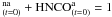 \hbox{$^{\rm na}_{(t=0)}+{\rm HNCO}^{\rm a}_{(t=0)}=1$}
