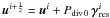 \hbox{$\u^{i+\frac{1}{2}} = \u^{i}+{P}_{\mathrm{div}\,0}\,\boldsymbol\gamma^i_{\rm{res}}$}