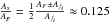 \hbox{$\frac{A_s}{A_p}=\frac{1}{2}\frac{A_{F} \pm A_{f_i}}{A_{f_i}} \approx 0.125$}