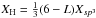 \hbox{$X_{\rm H} = \frac{1}{3} (6-L) X_{sp^3}$}