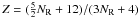 \hbox{$Z = (\frac{5}{2}N_{\rm R}+12)/(3N_{\rm R}+4)$}
