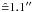 \hbox{$\hat = 1.1\mathrm{\arcsec}$}