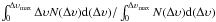 \hbox{$\int_0^{\Delta \upsilon_{\rm max}} \Delta \upsilon N(\Delta \upsilon) {\rm d}(\Delta \upsilon) / \int_0^{\Delta \upsilon_{\rm max}} N(\Delta \upsilon) {\rm d}(\Delta \upsilon)$}