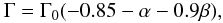 \begin{equation} \Gamma=\Gamma_0 (-0.85 -\alpha -0.9\beta), \label{torque} \end{equation}