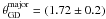 \hbox{$\theta_\mathrm{GD}^\mathrm{major} = (1.72\pm 0.2)$}