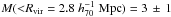 \hbox{$M({<}R_{\rm vir}=2.8\hhh)= 3\,\pm\,1$}