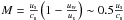 \hbox{$M=\frac{\us}{\cs}\left(1-\frac{\uw}{\us}\right) \sim 0.5 \frac{\us}{\cs}$}
