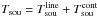 \hbox{$T_{\rm sou}=T^{\rm line}_{\rm sou}+T^{\rm cont}_{\rm sou}$}