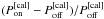 \hbox{$(P_{\rm on}^{\rm [cal]}-P_{\rm off}^{\rm [cal]})/P_{\rm off}^{\rm [cal]}$}