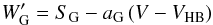 \appendix \setcounter{section}{1} \begin{eqnarray*} W_{{\rm G}}^{\prime}=S_{{\rm G}}-a_{{\rm G}}\,(V-V_{{\rm HB}}) \end{eqnarray*}