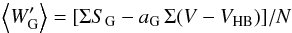 \appendix \setcounter{section}{1} \begin{eqnarray*} \left\langle W_{{\rm G}}^{\prime}\right\rangle =[\Sigma S_{{\rm G}}-a_{{\rm G}}\,\Sigma(V-V_{{\rm HB}})]/N \end{eqnarray*}