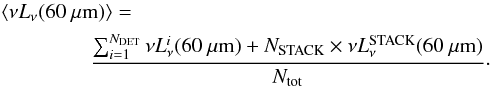 \appendix \setcounter{section}{1} \begin{eqnarray} \Delta (\nu L _\nu (60~\mu {\rm m})) & = & \log \langle \nu L _\nu (60~\mu {\rm m})\rangle_{\rm AGN} \nonumber\\ && -\log \langle \nu L _\nu (60~\mu {\rm m})\rangle_{\rm non-AGN} \end{eqnarray}