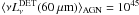 \hbox{$\langle \nu L^{\rm DET}_\nu (60~\mu {\rm m})\rangle_{\rm non-AGN} =\langle \nu L^{\rm DET}_\nu (60~\mu {\rm m})\rangle_{\rm AGN}$}