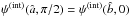 \hbox{$\psi^{\rm (int)}(\hat{a},\pi/2)=\psi^{\rm (int)}(\hat{b},0)$}