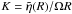 \hbox{$K=\tilde{\eta}(R)/\Omega R$}