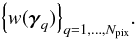 \appendix \setcounter{section}{2} \begin{eqnarray} \left\{w(\boldsymbol{\gamma}_q)\right\}_{q=1,\dots,N_{\rm pix}}\!. \end{eqnarray}