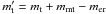\hbox{$m_{\rm t}' = m_{\rm t} + m_{\rm mt} - m_{\rm er}$}