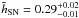 \hbox{$\tilde{h}_{\mathrm{SN}}=0.29^{+0.02}_{-0.01}$}