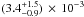 \hbox{$(3.4^{+ 1.5}_{- 0.9})\,\times\,10^{-3}$}