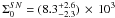 \hbox{$\Sigma_0^{SN} = (8.3^{+2.6}_{-2.3})\,\times\,10^3$}