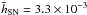 \hbox{$\tilde{h}_{\mathrm{SN}}=3.3\times10^{-3}$}
