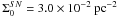 \hbox{$\Sigma_0^{SN} = 3.0\times10^{-2}\;\mathrm{pc}^{-2}$}