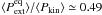 \hbox{$\langle P_{\rm ext}^{\rm eq} \rangle / \langle P_{\rm kin} \rangle \simeq0.49$}