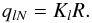 \begin{equation} q_{l N} = K_l R. \end{equation}