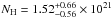 \hbox{$N_{\rm H} = 1.52_{-0.56}^{+0.66} \times 10^{21}$}