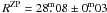\hbox{$R^{\rm ZP} = 28\fm08\pm 0\fm03$}