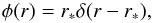 \begin{equation} \phi(r) = r_* \delta(r-r_*),\label{eq:thinshell} \end{equation}