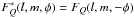 \hbox{$F_{Q}^{*}(l,m,\phi)=F_{Q}(l,m,-\phi)$}