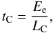 \begin{equation} t_{\rm C} = \frac{E_{\rm e}}{L_{\rm C}}, \label{eq_tCdef} \end{equation}