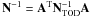 \hbox{$\mathbf{N}^{-1}=\mathbf{A}^{\rm T}\mathbf{N}_{\mathrm{TOD}}^{-1}\mathbf{A}$}