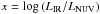 \hbox{$x=\log{\left(L_{\rm IR}/L_{\rm NUV}\right)}$}