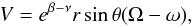 \begin{equation} V = e^{\beta-\nu}r\sin\theta (\Omega-\omega), \end{equation}