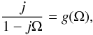 \begin{equation} \frac{j}{1-j\Omega} = g(\Omega), \label{integrability of hydrostat} \end{equation}