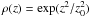 \hbox{$\rho(z) = \exp(z^2/z_0^2)$}