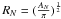 \hbox{$R_N = (\frac{A_{N}}{\pi})^{\frac{1}{2}}$}