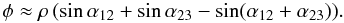\begin{equation} \closure \approx \ratio \, (\sin\baseAn + \sin\baseBn - \sin(\baseAn+\baseBn)). \label{eq:2} \end{equation}