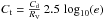 \hbox{$C_{\rm t}=\frac{C_{\rm d}}{R_{\rm V}}\,2.5\,\log_{10}(e)$}