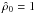 \hbox{$\hat\rho_0=1$}