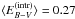 \hbox{$\langle E^{\rm (intr)}_{B-V} \rangle = 0.27$}