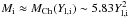 \hbox{$M_{\rm i} \approx M_{\rm Ch}(Y_{\rm l,i}) \sim 5.83 Y_{\rm l,i}^2$}